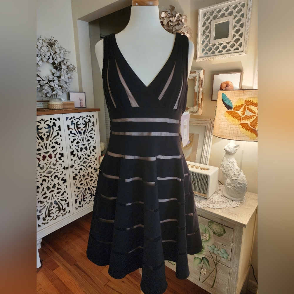JS Collections "Ottoman" Fit & Flare Cocktail Dress Size 12 NWT